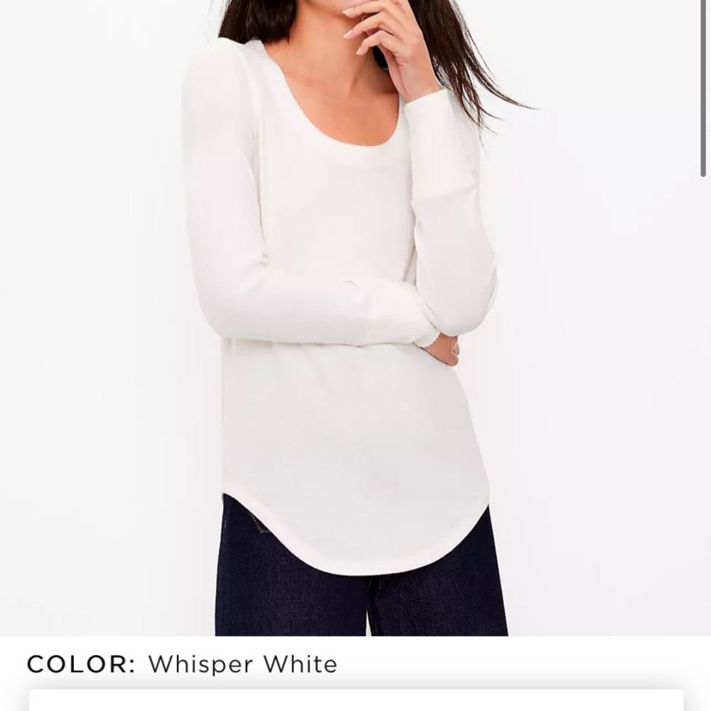 LOFT NWT Women's Ribbed Long Sleeve Scoop Neck Swester Tee